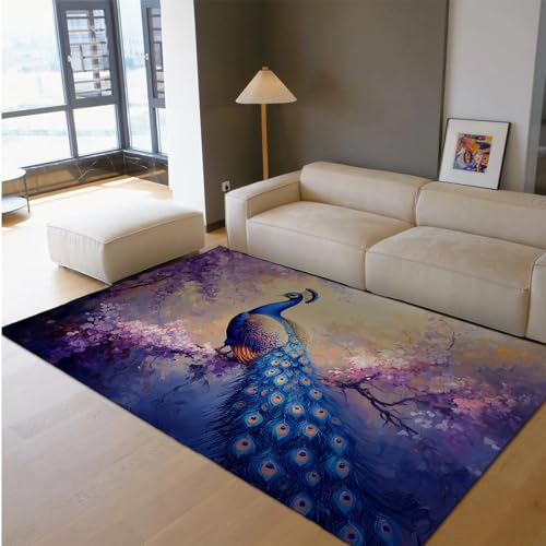 HOBBOY Elegante Luxus Pfauenteppiche Chinesischer Stil Aquarell Garten Blumen Dünner Teppich für Wohnzimmer Arbeitszimmer Balkon rutschfest waschbar 120 x 180 cm HOBBOY Elegante Luxus Pfauenteppiche Chinesischer Stil Aquarell Garten Blumen Dünner Teppich für Wohnzimmer Arbeitszimmer Balkon rutschfest waschbar 120 x 180 cm von HOBBOY
