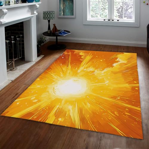 HOBBOY Flauschige Wolken Bereich Teppich 150 x 210 cm Aquarell Kunst Gelb Sonnenschliff Muster Waschbare niedrige Flor Türmatten für Esszimmer Büro HOBBOY Flauschige Wolken Bereich Teppich 150 x 210 cm Aquarell Kunst Gelb Sonnenschliff Muster Waschbare niedrige Flor Türmatten für Esszimmer Büro von HOBBOY