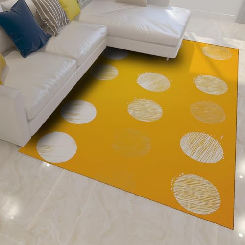 HOBBOY Gelbe Flächenteppiche Moderne geometrische weiße Kreis Druck Boden Teppich für Wohnzimmer Schlafzimmer Nachttisch Studio Sofa rutschfeste dünne Türmatte 80 x 150 cm HOBBOY Gelbe Flächenteppiche Moderne geometrische weiße Kreis Druck Boden Teppich für Wohnzimmer Schlafzimmer Nachttisch Studio Sofa rutschfeste dünne Türmatte 80 x 150 cm von HOBBOY
