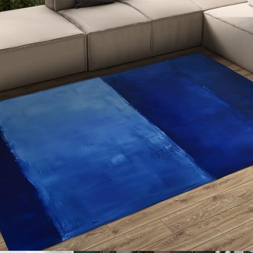 HOBBOY Großer Outdoor-Teppich für den Innenbereich Blau Farbverlauf Farbblockdruck Gemütliche Dünne Türmatten für Gästezimmer Sofa Klassenzimmer rutschfest Waschbar 140 x 200 cm HOBBOY Großer Outdoor-Teppich für den Innenbereich Blau Farbverlauf Farbblockdruck Gemütliche Dünne Türmatten für Gästezimmer Sofa Klassenzimmer rutschfest Waschbar 140 x 200 cm von HOBBOY