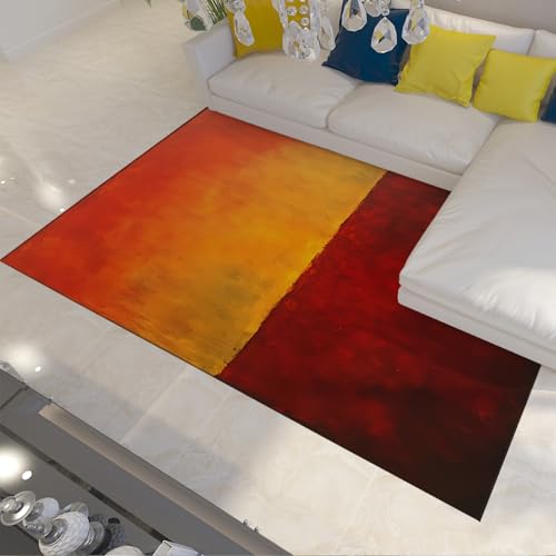 HOBBOY Großer Teppich Orange und Gelb und Rot Farbverlauf Felddruck Gemütliche dünne Fußmatten für Gästezimmer Sofa Terrasse rutschfest waschbar 120 x 170 cm HOBBOY Großer Teppich Orange und Gelb und Rot Farbverlauf Felddruck Gemütliche dünne Fußmatten für Gästezimmer Sofa Terrasse rutschfest waschbar 120 x 170 cm von HOBBOY