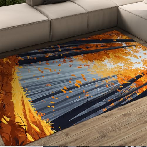 HOBBOY Herbstsonnenlicht Area Teppich 240 x 300 cm Mysteriöser märchenhafter Wald Landschaftsdruck niedrigflorige Fußmatten für den Eintritt in das Kinderzimmer waschbar tragbar HOBBOY Herbstsonnenlicht Area Teppich 240 x 300 cm Mysteriöser märchenhafter Wald Landschaftsdruck niedrigflorige Fußmatten für den Eintritt in das Kinderzimmer waschbar tragbar von HOBBOY