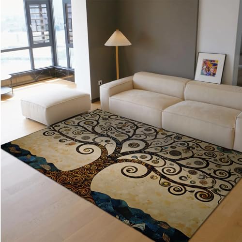 HOBBOY Leicht zu reinigende Teppiche 120 x 170 cm Abstrakter Boho Art Baum des Lebens Bodenteppich für Wohnzimmer Arbeitszimmer Schlafzimmer Eingangsbereich rutschfeste dünne Türmatte HOBBOY Leicht zu reinigende Teppiche 120 x 170 cm Abstrakter Boho Art Baum des Lebens Bodenteppich für Wohnzimmer Arbeitszimmer Schlafzimmer Eingangsbereich rutschfeste dünne Türmatte von HOBBOY