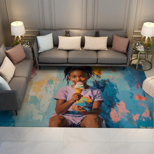 HOBBOY Mode Graffiti Bereich Teppiche Niedliches Mädchen Essen EIS Muster Teppich für Schlafzimmer Wohnzimmer Spielzimmer rutschfeste dünne Bodenmatte 180 x 240 cm HOBBOY Mode Graffiti Bereich Teppiche Niedliches Mädchen Essen EIS Muster Teppich für Schlafzimmer Wohnzimmer Spielzimmer rutschfeste dünne Bodenmatte 180 x 240 cm von HOBBOY