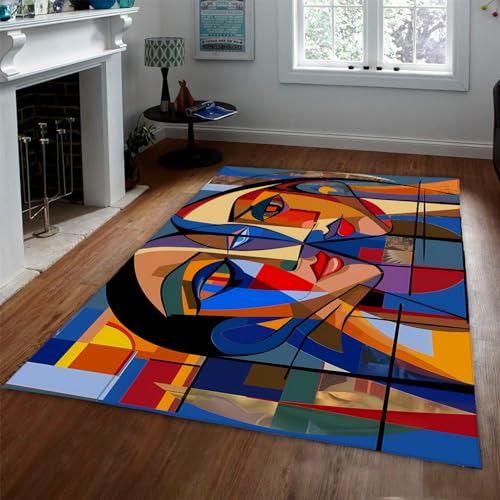 HOBBOY Moderne abstrakte Bereich teppiche bunt großer Teppich für Wohnzimmer Schlafzimmer dekor werfen Teppich Frau porträt bodenteppiche türmatten 100 x 150 cm von HOBBOY
