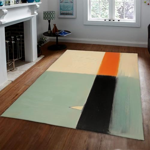 HOBBOY Nordisch Minimalistisch Bereich Teppich Aquarell Kunst Geometrische Farbe Block Druck Weiche niedrig Flor Fußmatten für Wohnzimmer Schlafzimmer Büro Eingang 180 x 270 cm von HOBBOY