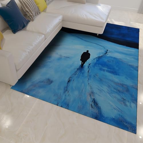 HOBBOY Nordischer Stil Bereich Teppiche Aquarell Abstraktes Silhouettenmuster Weicher dünner Boden Teppich für Wohnzimmer Schlafzimmer Studio Büro Eingang 180 x 210 cm von HOBBOY