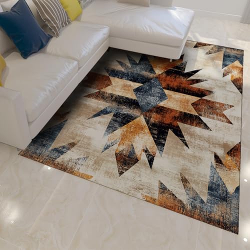 HOBBOY Nostalgischer Stil Bereich Teppiche Aztekenstil Geometrisches Muster Waschbar Rutschfester Weicher Faltbarer dünner Teppich für Wohnzimmer Schlafzimmer Büro 180 x 210 cm HOBBOY Nostalgischer Stil Bereich Teppiche Aztekenstil Geometrisches Muster Waschbar Rutschfester Weicher Faltbarer dünner Teppich für Wohnzimmer Schlafzimmer Büro 180 x 210 cm von HOBBOY