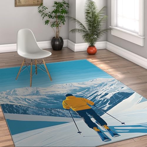 HOBBOY Rechteckige Fläche Teppiche Anime Stil Winter Skigebiet Szenerie Dünne Türmatte für Wohnzimmer Esszimmer Schlafzimmer Schlafsaal rutschfest waschbar 180 x 270 cm HOBBOY Rechteckige Fläche Teppiche Anime Stil Winter Skigebiet Szenerie Dünne Türmatte für Wohnzimmer Esszimmer Schlafzimmer Schlafsaal rutschfest waschbar 180 x 270 cm von HOBBOY