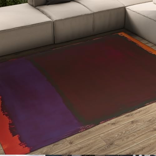 HOBBOY Rechteckiger Flächenteppich Aquarell Kunst Rot und Lila Farbblockdruck Gemütliche niedrigflorige Fußmatten für Wohnzimmer Schlafzimmer Büro Eingang 150 x 240 cm HOBBOY Rechteckiger Flächenteppich Aquarell Kunst Rot und Lila Farbblockdruck Gemütliche niedrigflorige Fußmatten für Wohnzimmer Schlafzimmer Büro Eingang 150 x 240 cm von HOBBOY
