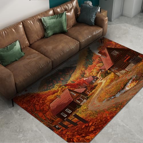 HOBBOY Rustikaler Herbstszene Bereich Teppich 60 x 120 cm Bauernhaus Landschaft waschbar gemütliche dünne Fußmatten für Küche Wohnzimmer Lounge tragbar faltbar HOBBOY Rustikaler Herbstszene Bereich Teppich 60 x 120 cm Bauernhaus Landschaft waschbar gemütliche dünne Fußmatten für Küche Wohnzimmer Lounge tragbar faltbar von HOBBOY