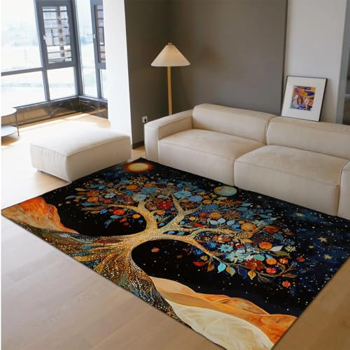 HOBBOY Space Planet Teppiche Luxus Baum des Lebens Druck Fußmatten Traumhafter Sternenhimmel Boho Kunst Dünner Teppich für Schlafzimmer Wohnzimmer Esszimmer Sofa 120 x 150 cm HOBBOY Space Planet Teppiche Luxus Baum des Lebens Druck Fußmatten Traumhafter Sternenhimmel Boho Kunst Dünner Teppich für Schlafzimmer Wohnzimmer Esszimmer Sofa 120 x 150 cm von HOBBOY