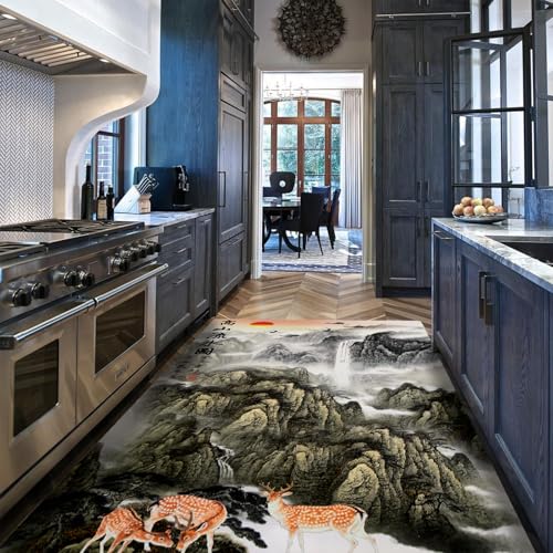 HOBBOY Sunrise View Throw Rugs 180 x 210 cm süße Hirsche Tranquil Mountain und Wasserfall Print waschbarer dünner Teppich für Wohnzimmer Schlafzimmer Büro HOBBOY Sunrise View Throw Rugs 180 x 210 cm süße Hirsche Tranquil Mountain und Wasserfall Print waschbarer dünner Teppich für Wohnzimmer Schlafzimmer Büro von HOBBOY