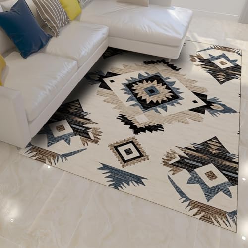 HOBBOY Traditioneller ethnischer Stil 60 x 120 cm Flächenteppich geometrisches Rautenmuster waschbare dünne Fußmatten für das Konferenzwohnzimmer HOBBOY Traditioneller ethnischer Stil 60 x 120 cm Flächenteppich geometrisches Rautenmuster waschbare dünne Fußmatten für das Konferenzwohnzimmer von HOBBOY