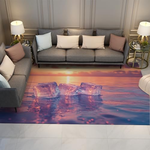 HOBBOY Tragbarer Indoor-Outdoor-Teppich Sonnenuntergang Landschaft Quadrat Eiswürfel Druck dünne waschbare Teppiche für Wohnzimmer Schlafzimmer Restaurant 150 x 210 cm HOBBOY Tragbarer Indoor-Outdoor-Teppich Sonnenuntergang Landschaft Quadrat Eiswürfel Druck dünne waschbare Teppiche für Wohnzimmer Schlafzimmer Restaurant 150 x 210 cm von HOBBOY