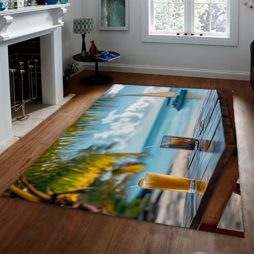 HOBBOY Tropische Landschaft Teppich Meerblick mit erfrischendem Getränkemuster Dünne Fußmatten für Wohnzimmer Schlafzimmer rutschfest waschbar 80 x 150 cm HOBBOY Tropische Landschaft Teppich Meerblick mit erfrischendem Getränkemuster Dünne Fußmatten für Wohnzimmer Schlafzimmer rutschfest waschbar 80 x 150 cm von HOBBOY