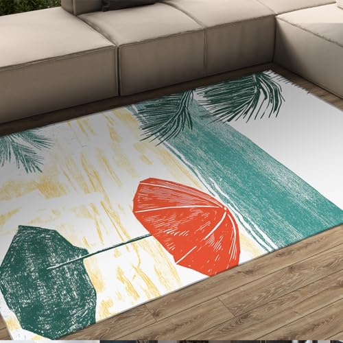 HOBBOY Urlaubsstil Teppich Tropische Palmen Strand Sonnenschirm Muster Dünne Teppiche für Kinderzimmer Spielzimmer Badezimmer Willkommen Türmatte 60 x 120 cm HOBBOY Urlaubsstil Teppich Tropische Palmen Strand Sonnenschirm Muster Dünne Teppiche für Kinderzimmer Spielzimmer Badezimmer Willkommen Türmatte 60 x 120 cm von HOBBOY