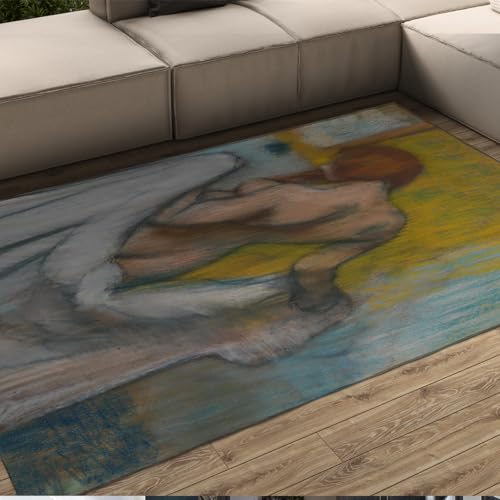 HOBBOY Waschbare Fußmatten Impressionismus Berühmte Malerei Drucke Bereich Teppiche Die Frau mit einem Handtuch Muster Dünner Teppich für Bad Schlafzimmer 160 x 230 cm von HOBBOY
