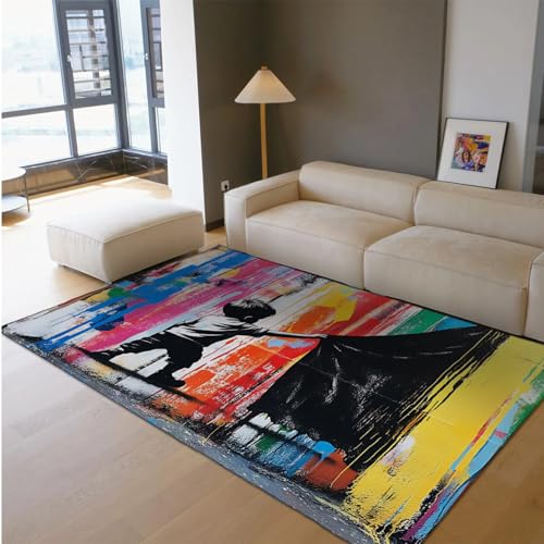 HOBBOY Waschbare Teppiche Regenbogen Graffiti Niedlicher Junge zieht Vorhang Muster Teppich für Wohnzimmer Schlafzimmer Flur rutschfeste dünne Bodenmatte 100 x 200 cm HOBBOY Waschbare Teppiche Regenbogen Graffiti Niedlicher Junge zieht Vorhang Muster Teppich für Wohnzimmer Schlafzimmer Flur rutschfeste dünne Bodenmatte 100 x 200 cm von HOBBOY