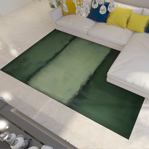HOBBOY kleine Teppiche rutschfest dünn waschbar dunkel und hellgrün Farbblockdruck Bodenmatte für Küche Wohnzimmer Schlafzimmer Wohnkultur 210 x 240 cm von HOBBOY