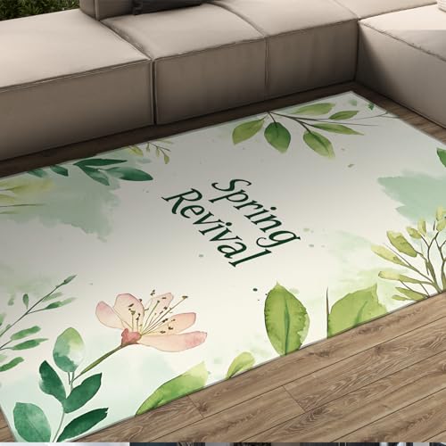 HOBBOY rutschfeste ästhetische Teppiche Aquarell Stil botanisches Blumenmuster niedrigfloriger Bodenteppich für Spielzimmer Kinderzimmer Sofa Terrasse 100 x 150 cm HOBBOY rutschfeste ästhetische Teppiche Aquarell Stil botanisches Blumenmuster niedrigfloriger Bodenteppich für Spielzimmer Kinderzimmer Sofa Terrasse 100 x 150 cm von HOBBOY