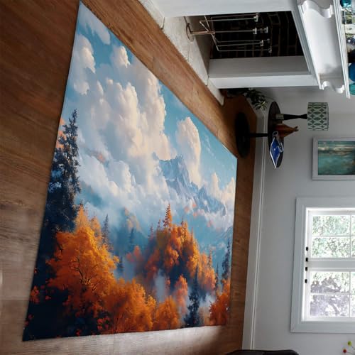 Herbst Landschaft Bereich Teppich 60 x 120 cm Wald und Bergdruck niedrigflorige Fußmatten für Wohnzimmer Schlafzimmer Büro Eingang waschbar tragbar Herbst Landschaft Bereich Teppich 60 x 120 cm Wald und Bergdruck niedrigflorige Fußmatten für Wohnzimmer Schlafzimmer Büro Eingang waschbar tragbar von HOBBOY