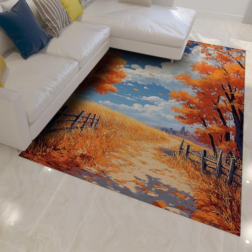 Herbst Szenerie Boden Teppich Gelb Weizenfelder Pfad Druck Dünner Innenteppich Waschbar Tragbar Für Wohnzimmer Balkon Küche Terrasse 60 x 100 cm Herbst Szenerie Boden Teppich Gelb Weizenfelder Pfad Druck Dünner Innenteppich Waschbar Tragbar Für Wohnzimmer Balkon Küche Terrasse 60 x 100 cm von HOBBOY