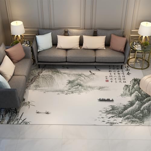 Orientalischer Stil Bereich Teppiche 160 x 230 cm Chinesische Tusche Malerei Design Teppich Waschbar Dünn Tragbar für Wohnzimmer Schlafzimmer Vintage Home Decor Orientalischer Stil Bereich Teppiche 160 x 230 cm Chinesische Tusche Malerei Design Teppich Waschbar Dünn Tragbar für Wohnzimmer Schlafzimmer Vintage Home Decor von HOBBOY
