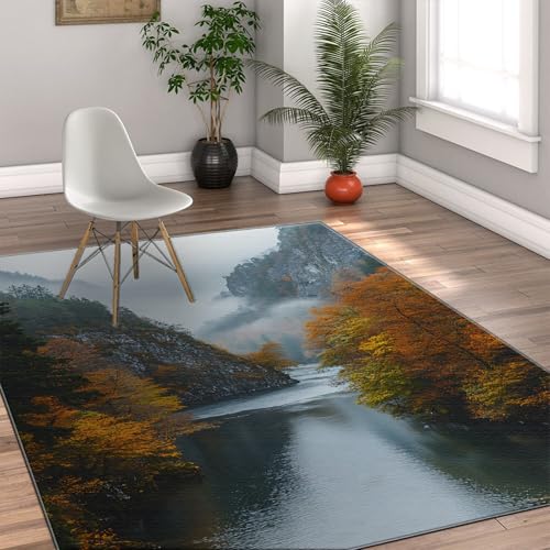 Outdoor Scenery Bereich Teppiche Herbst Berg Wald Fluss Tal Dünner Boden Teppich für Wohnzimmer Schlafzimmer Flur Balkon Hotel 180 x 270 cm Outdoor Scenery Bereich Teppiche Herbst Berg Wald Fluss Tal Dünner Boden Teppich für Wohnzimmer Schlafzimmer Flur Balkon Hotel 180 x 270 cm von HOBBOY