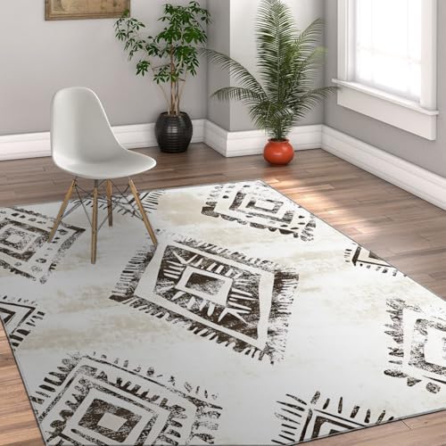 Shabby Chic Bereich Teppiche Exotischer Stil Abstraktes geometrisches Muster Waschbar Rutschfester Weicher Faltbarer dünner Teppich für Schlafzimmer Wohnzimmer 120 x 170 cm Shabby Chic Bereich Teppiche Exotischer Stil Abstraktes geometrisches Muster Waschbar Rutschfester Weicher Faltbarer dünner Teppich für Schlafzimmer Wohnzimmer 120 x 170 cm von HOBBOY