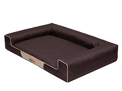 HOBBYGARDEN Haustierbett Hundeliegen Kissen Hundebett Liegen Hundekissen Bett Sofa Hundekorb Tierbett Hundesofa Hundematratze: Dunkel Braun, XL - 100 x 66 cm von HOBBYGARDEN