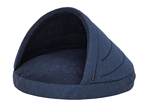 HOBBYGARDEN Hundematratze Haustierbett Hundehütte Kissen Liegen Hundehöhle Bett Sofa Hundekorb Tierbett Hunderuheplatz Hundesofa Matratze, 65 x 65 cm, Navy Blau von HOBBYGARDEN