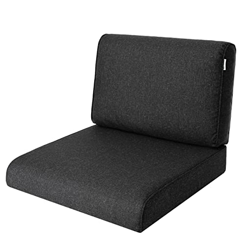 Outdoor Kissen 70x70 cm in Schwarz – Sitzkissen für Balkonmöbel, Hollywoodschaukel & Lounge Möbel Outdoor | Modell NEL für Garten & Terrasse von HOBBYGARDEN
