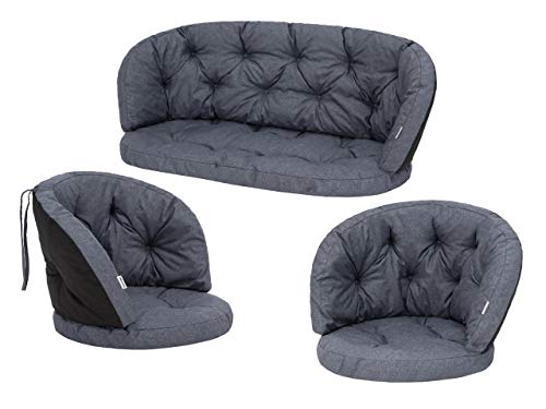 HOBBYGARDEN Stuhlkissen Kissen für Rattansessel Bankkissen Schaukel Gartenkissen Schaukelauflagen Liegekissen Auflagen Kissen Ruheplatz, 2 + 1, Navy Blau HOBBYGARDEN Stuhlkissen Kissen für Rattansessel Bankkissen Schaukel Gartenkissen Schaukelauflagen Liegekissen Auflagen Kissen Ruheplatz, 2 + 1, Navy Blau von HOBBYGARDEN