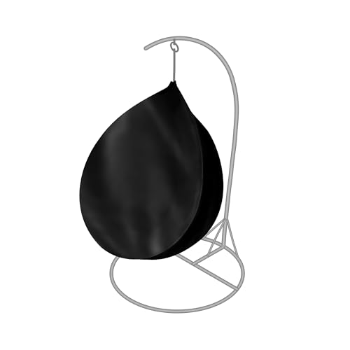 Hängesessel Stuhlhülle Stuhl Abdeckhauben - Wasserdicht Anti-Staub mit Reißverschluss – 108 x 115 cm - Terrasse Schaukelstuhl Abdeckung - UV-Beständig – Schwarz von HOBBYGARDEN