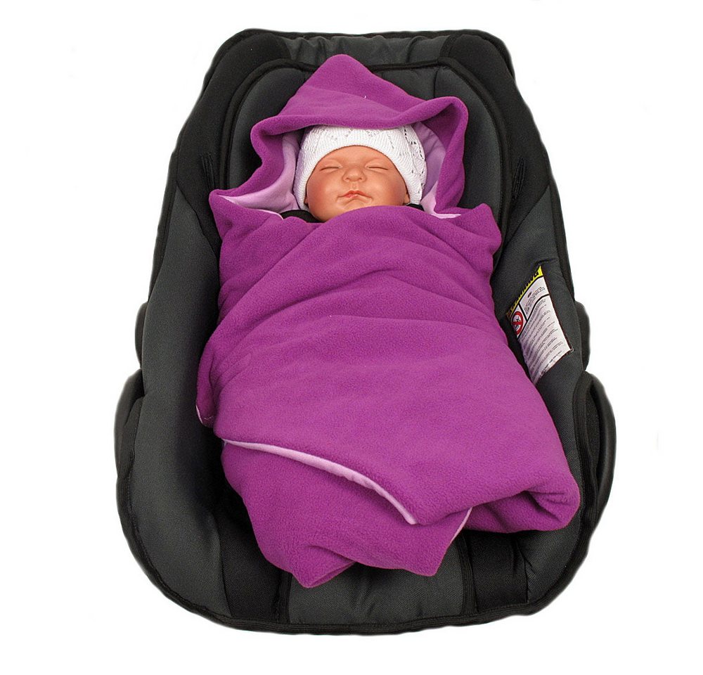 Einschlagdecke Einschlagdecke Winter beere/rosa, HOBEA-Germany, für 3 Punkt Babyschale geeignet von HOBEA-Germany