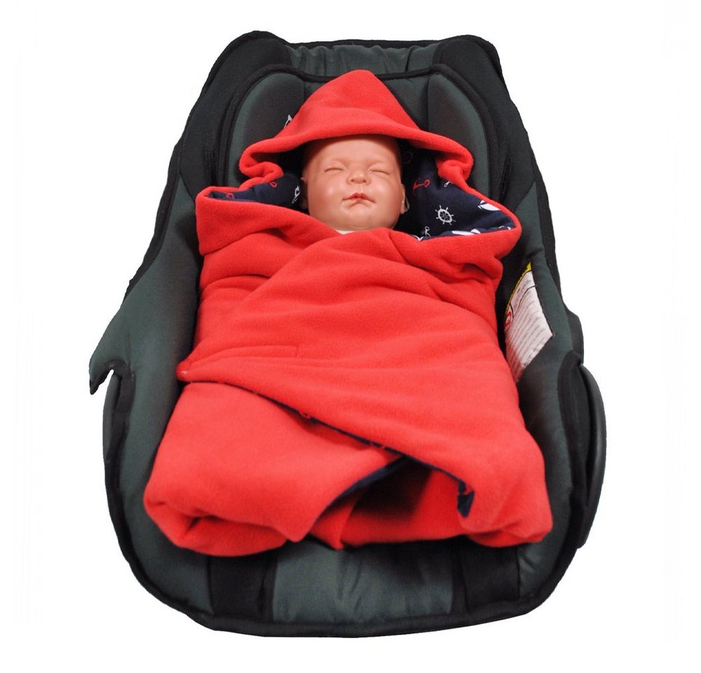 Einschlagdecke Einschlagdecke Winter rot/Marine, HOBEA-Germany, für 3 Punkt Babyschale geeignet von HOBEA-Germany