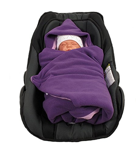 HOBEA-Germany Fußsack Einschlagdecke für die Babyschale Babyschalenfußsack Winter, Farben Winterdecken:lila Flieder von HOBEA-Germany