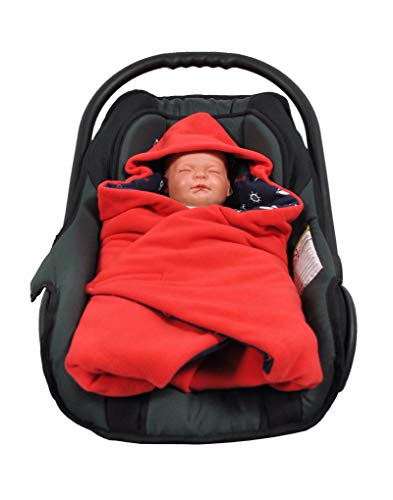 HOBEA-Germany Fußsack Einschlagdecke für die Babyschale Babyschalenfußsack Winter, Farben Winterdecken:rot Marine von HOBEA-Germany