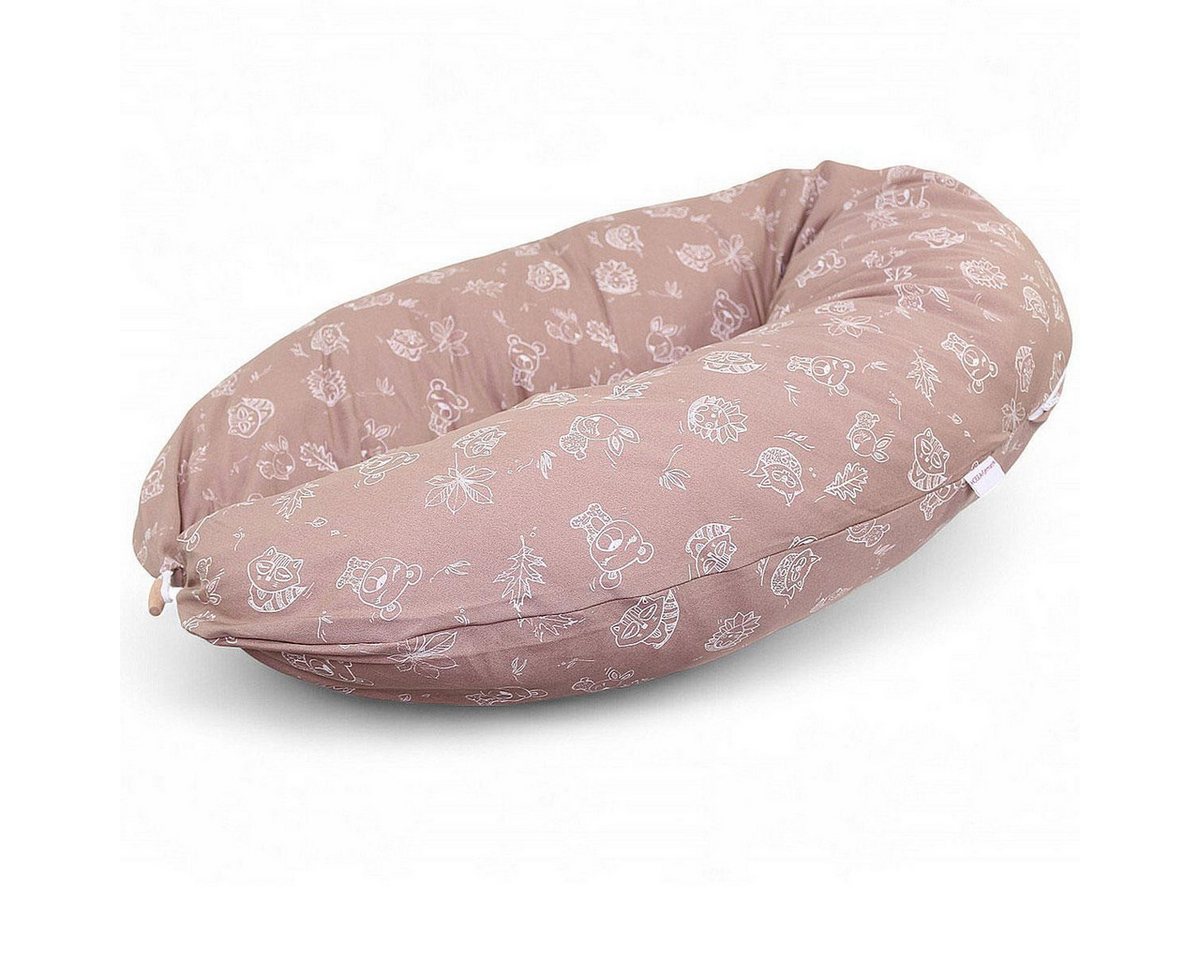 HOBEA-Germany Stillkissen Stillkissen Waldbewohner cappuccino, BIO-Baumwolle - XXL 190cm - Babynest mit Holzknopf - komplett waschbar HOBEA-Germany Stillkissen Stillkissen Waldbewohner cappuccino, BIO-Baumwolle - XXL 190cm - Babynest mit Holzknopf - komplett waschbar von HOBEA-Germany