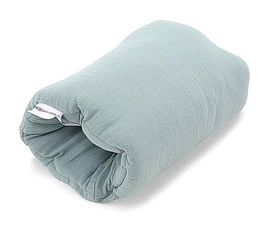 HOBEA-Germany Stillkissen Mini-Stillkissen Stillrolle Stillmuff Musselin graublau, BIO Baumwolle, ideal für unterwegs von HOBEA-Germany