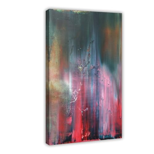 HOBIVA Gerhard Richter's Work Ölgemälde Künstlerdrucke 25 Leinwand Poster Schlafzimmer Dekor Sport Landschaft Büro Zimmer Dekor Geschenk Rahmenstil 50 x 75 cm von HOBIVA