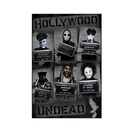 HOBIVA Hollywood Undead Rockband-Poster, ästhetisches Leinwand-Poster, Schlafzimmer-Dekor, Sportlandschaft, Büro, Raumdekoration, Geschenk, ungerahmter Stil, 30 x 45 cm von HOBIVA