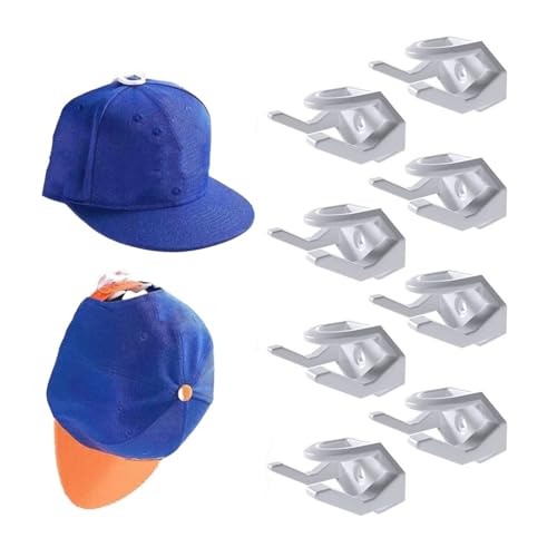 Weißer selbstklebender Huthalter, 8 weiße selbstklebende Huthaken, minimalistischer Huthalter, klarer Huthalter, klarer selbstklebender Huthaken Weißer selbstklebender Huthalter, 8 weiße selbstklebende Huthaken, minimalistischer Huthalter, klarer Huthalter, klarer selbstklebender Huthaken von HOBKEY