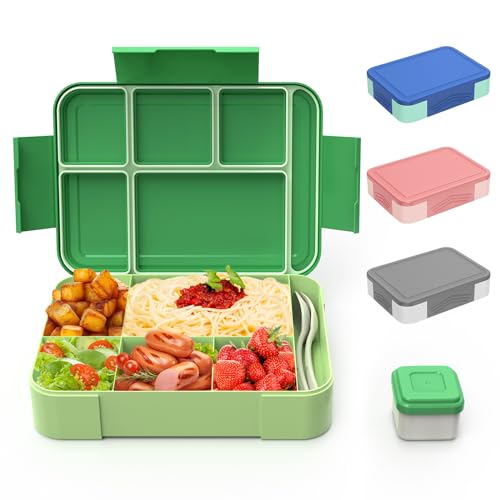 HOBUE Brotdose Kinder Mit Fächern,1330ml Lunchbox für Kinder,Auslaufsichere Bento Box,Vesperbox mit 6 Fächern,Frühstücksbox für Kindergarten, Jausenbox für Schule,Brotzeitbox für Erwachsene(Grün) HOBUE Brotdose Kinder Mit Fächern,1330ml Lunchbox für Kinder,Auslaufsichere Bento Box,Vesperbox mit 6 Fächern,Frühstücksbox für Kindergarten, Jausenbox für Schule,Brotzeitbox für Erwachsene(Grün) von HOBUE