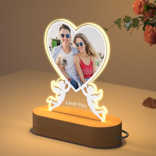HOBULL Fotorahmen Personalisiert Foto Herz Bilderrahmen Beleuchtung, LED Bild Acryl Glas Personalisierte Geschenke mit Foto, Fotogeschenk für Frauen Freundin Geburtstag Jahrestag Valentinstag HOBULL Fotorahmen Personalisiert Foto Herz Bilderrahmen Beleuchtung, LED Bild Acryl Glas Personalisierte Geschenke mit Foto, Fotogeschenk für Frauen Freundin Geburtstag Jahrestag Valentinstag von HOBULL
