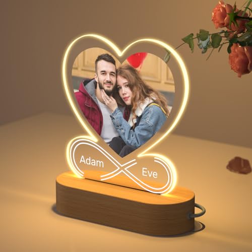HOBULL Fotorahmen Personalisiert Foto Herz Bilderrahmen Beleuchtung, LED Bild Acryl Glas Personalisierte Geschenke mit Foto, Fotogeschenk für Frauen Freundin Geburtstag Jahrestag Valentinstag HOBULL Fotorahmen Personalisiert Foto Herz Bilderrahmen Beleuchtung, LED Bild Acryl Glas Personalisierte Geschenke mit Foto, Fotogeschenk für Frauen Freundin Geburtstag Jahrestag Valentinstag von HOBULL