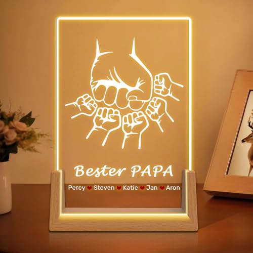 HOBULL Personalisiertes Vatertagsgeschenk für Papa, Personalisiert Papa Bilderrahmen Vater Kind Geschenke Acrylglas mit Namen, Fauststoß-Design Geschenkideen zum Vatertag Papa Geschenk Geburtstage HOBULL Personalisiertes Vatertagsgeschenk für Papa, Personalisiert Papa Bilderrahmen Vater Kind Geschenke Acrylglas mit Namen, Fauststoß-Design Geschenkideen zum Vatertag Papa Geschenk Geburtstage von HOBULL