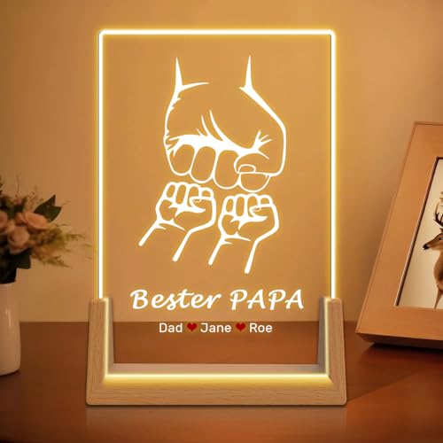 HOBULL Personalisiertes Vatertagsgeschenk für Papa, Personalisiert Papa Bilderrahmen Vater Kind Geschenke Acrylglas mit Namen, Fauststoß-Design Geschenkideen zum Vatertag Papa Geschenk Geburtstage HOBULL Personalisiertes Vatertagsgeschenk für Papa, Personalisiert Papa Bilderrahmen Vater Kind Geschenke Acrylglas mit Namen, Fauststoß-Design Geschenkideen zum Vatertag Papa Geschenk Geburtstage von HOBULL