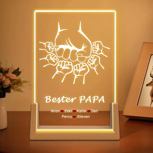 HOBULL Personalisiertes Vatertagsgeschenk für Papa, Personalisiert Papa Bilderrahmen Vater Kind Geschenke Acrylglas mit Namen, Fauststoß-Design Geschenkideen zum Vatertag Papa Geschenk Geburtstage HOBULL Personalisiertes Vatertagsgeschenk für Papa, Personalisiert Papa Bilderrahmen Vater Kind Geschenke Acrylglas mit Namen, Fauststoß-Design Geschenkideen zum Vatertag Papa Geschenk Geburtstage von HOBULL